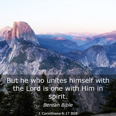 Picture 03 - 1 Corinthians 6:17 BSB - But he who unites himself with the Lord is one - Bible Verse Picture