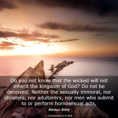 Picture 03 - 1 Corinthians 6:9 BSB - Do you not know that the wicked will not inherit - Bible Verse Picture