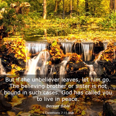 Picture 03 - 1 Corinthians 7:15 BSB - But if the unbeliever leaves, let him go. The - Bible Verse Picture