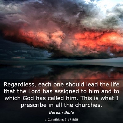 Picture 03 - 1 Corinthians 7:17 BSB - Regardless, each one should lead the life that - Bible Verse Picture