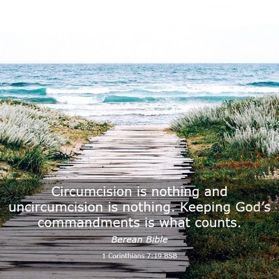 Picture 03 - 1 Corinthians 7:19 BSB - Circumcision is nothing and uncircumcision is - Bible Verse Picture