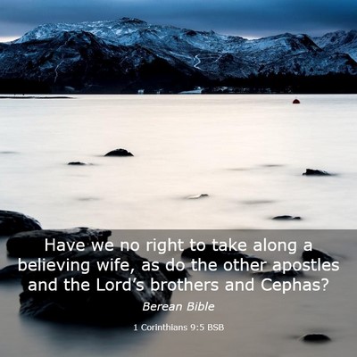 Picture 03 - 1 Corinthians 9:5 BSB - Have we no right to take along a believing wife, - Bible Verse Picture