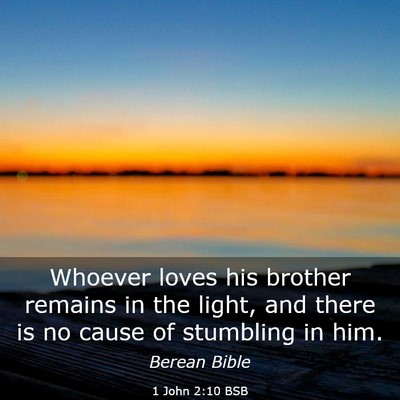 Picture 03 - 1 John 2:10 BSB - Whoever loves his brother remains in the light, - Bible Verse Picture