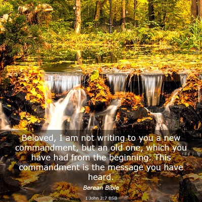 Picture 03 - 1 John 2:7 BSB - Beloved, I am not writing to you a new - Bible Verse Picture