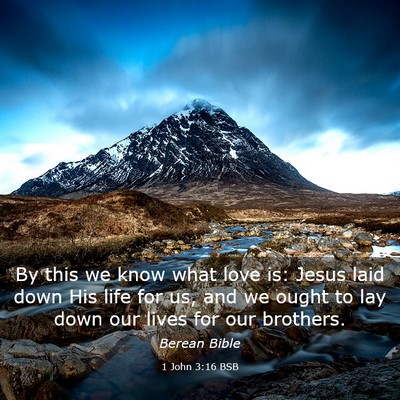 Picture 03 - 1 John 3:16 BSB - By this we know what love is: Jesus laid down His - Bible Verse Picture