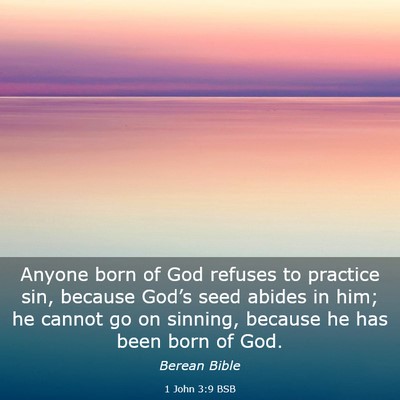 Picture 03 - 1 John 3:9 BSB - Anyone born of God refuses to practice sin, - Bible Verse Picture