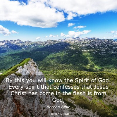 Picture 03 - 1 John 4:2 BSB - By this you will know the Spirit of God: Every - Bible Verse Picture