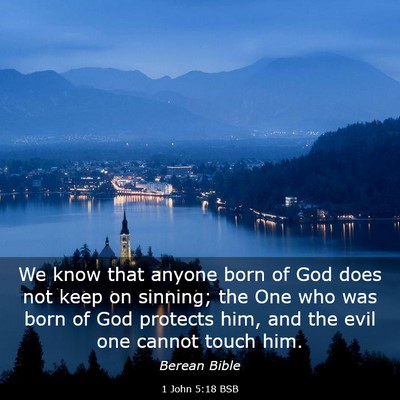 Picture 03 - 1 John 5:18 BSB - We know that anyone born of God does not keep on - Bible Verse Picture