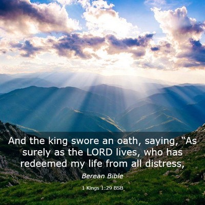 Picture 03 - 1 Kings 1:29 BSB - And the king swore an oath, saying, “As surely - Bible Verse Picture