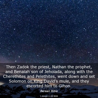 Picture 03 - 1 Kings 1:38 BSB - Then Zadok the priest, Nathan the prophet, and - Bible Verse Picture