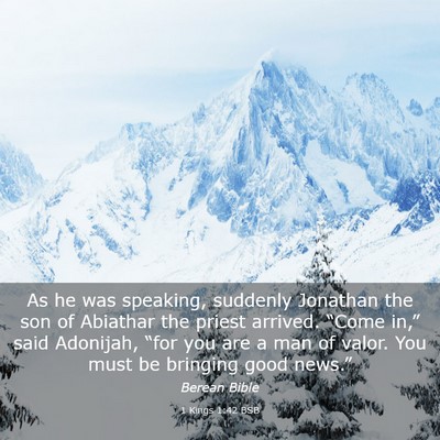 Picture 03 - 1 Kings 1:42 BSB - As he was speaking, suddenly Jonathan the son of - Bible Verse Picture