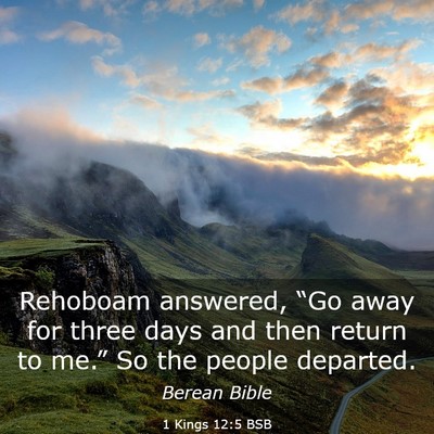 Picture 03 - 1 Kings 12:5 BSB - Rehoboam answered, “Go away for three days and - Bible Verse Picture