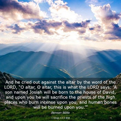 Picture 03 - 1 Kings 13:2 BSB - And he cried out against the altar by the word of - Bible Verse Picture