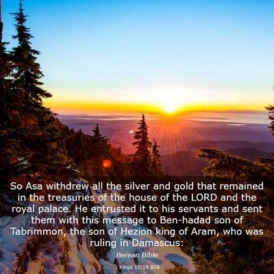 Picture 03 - 1 Kings 15:18 BSB - So Asa withdrew all the silver and gold that - Bible Verse Picture