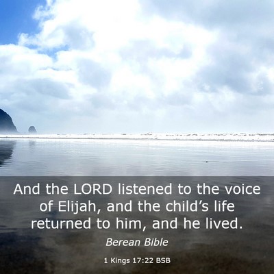 Picture 03 - 1 Kings 17:22 BSB - And the LORD listened to the voice of Elijah, and - Bible Verse Picture