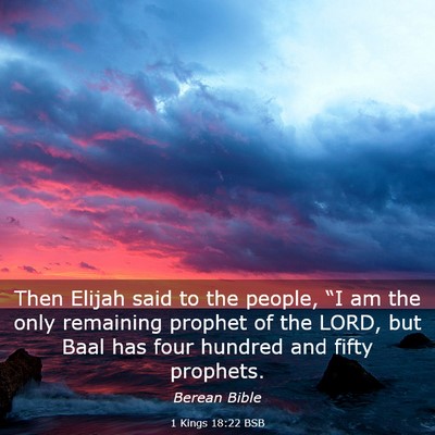 Picture 03 - 1 Kings 18:22 BSB - Then Elijah said to the people, “I am the only - Bible Verse Picture