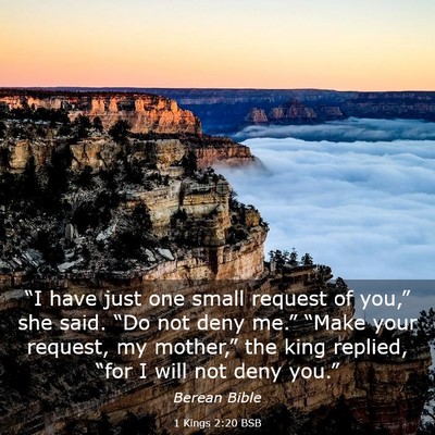 Picture 03 - 1 Kings 2:20 BSB - “I have just one small request of you,” she - Bible Verse Picture