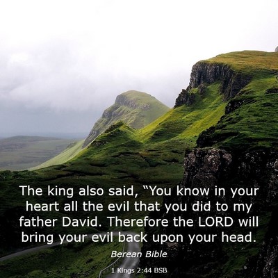 Picture 03 - 1 Kings 2:44 BSB - The king also said, “You know in your heart all - Bible Verse Picture