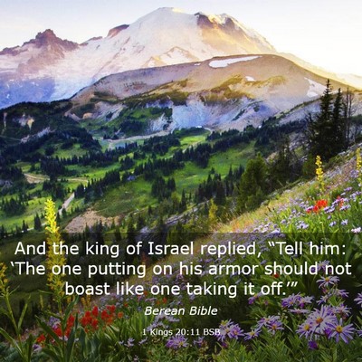 Picture 03 - 1 Kings 20:11 BSB - And the king of Israel replied, “Tell him: - Bible Verse Picture