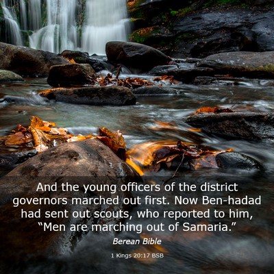 Picture 03 - 1 Kings 20:17 BSB - And the young officers of the district governors - Bible Verse Picture