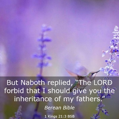 Picture 03 - 1 Kings 21:3 BSB - But Naboth replied, “The LORD forbid that I - Bible Verse Picture