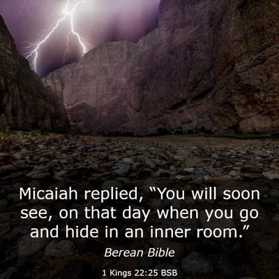 Picture 03 - 1 Kings 22:25 BSB - Micaiah replied, “You will soon see, on that - Bible Verse Picture