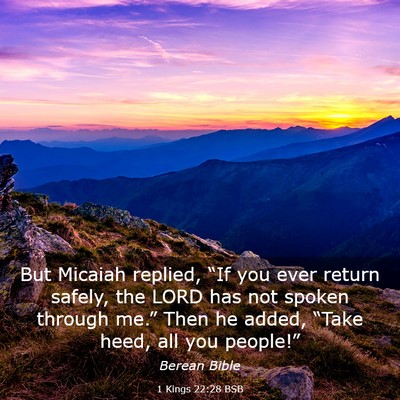 Picture 03 - 1 Kings 22:28 BSB - But Micaiah replied, “If you ever return - Bible Verse Picture