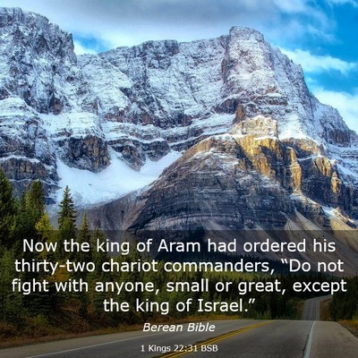 Picture 03 - 1 Kings 22:31 BSB - Now the king of Aram had ordered his thirty-two - Bible Verse Picture