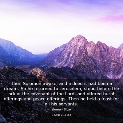 Picture 03 - 1 Kings 3:15 BSB - Then Solomon awoke, and indeed it had been a - Bible Verse Picture