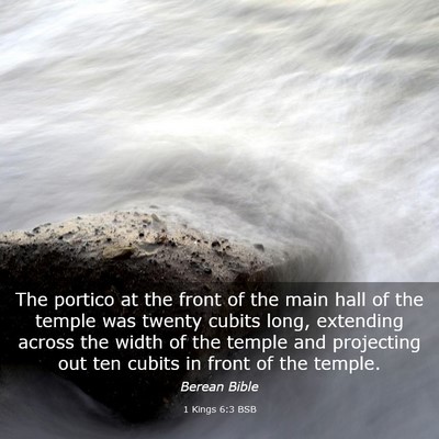 Picture 03 - 1 Kings 6:3 BSB - The portico at the front of the main hall of the - Bible Verse Picture