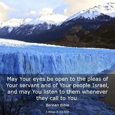Picture 03 - 1 Kings 8:52 BSB - May Your eyes be open to the pleas of Your - Bible Verse Picture