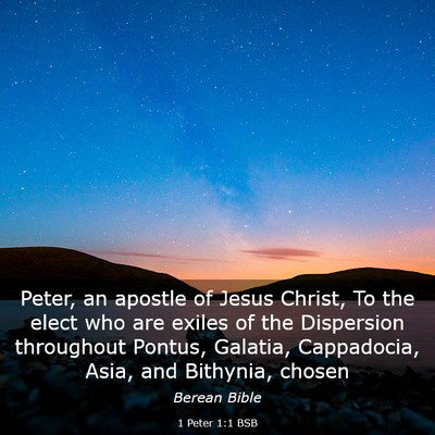 Picture 03 - 1 Peter 1:1 BSB - Peter, an apostle of Jesus Christ, To the elect - Bible Verse Picture