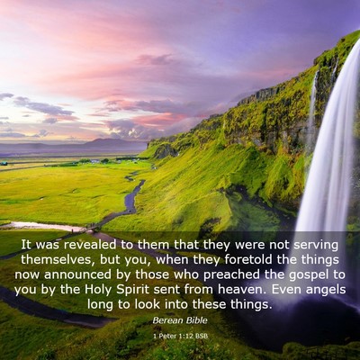 Picture 03 - 1 Peter 1:12 BSB - It was revealed to them that they were not - Bible Verse Picture