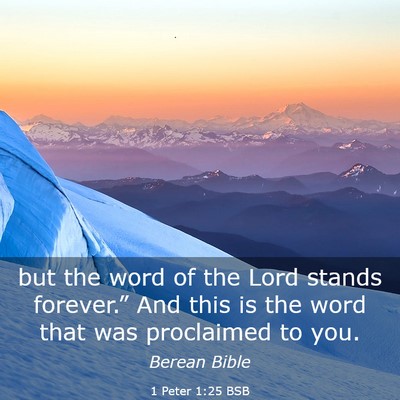 Picture 03 - 1 Peter 1:25 BSB - but the word of the Lord stands forever.” And - Bible Verse Picture