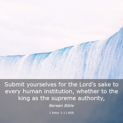 Picture 03 - 1 Peter 2:13 BSB - Submit yourselves for the Lord’s sake to every - Bible Verse Picture