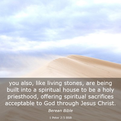Picture 03 - 1 Peter 2:5 BSB - you also, like living stones, are being built - Bible Verse Picture