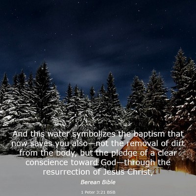 Picture 03 - 1 Peter 3:21 BSB - And this water symbolizes the baptism that now - Bible Verse Picture