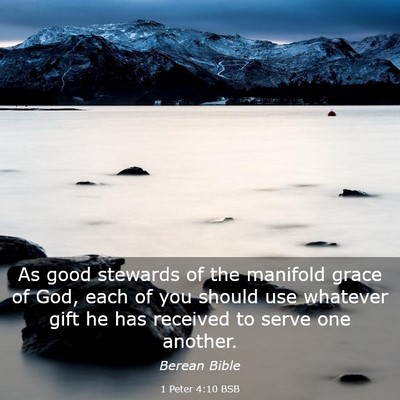 Picture 03 - 1 Peter 4:10 BSB - As good stewards of the manifold grace of God, - Bible Verse Picture
