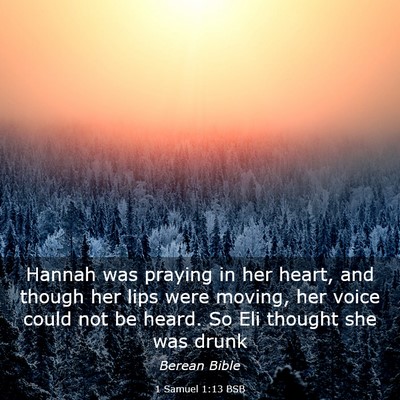 Picture 03 - 1 Samuel 1:13 BSB - Hannah was praying in her heart, and though her - Bible Verse Picture