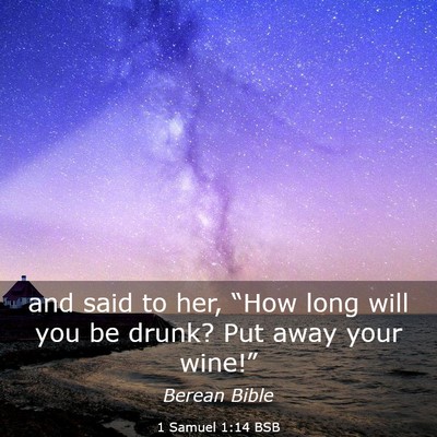 Picture 03 - 1 Samuel 1:14 BSB - and said to her, “How long will you be drunk? - Bible Verse Picture