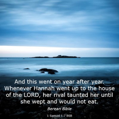Picture 03 - 1 Samuel 1:7 BSB - And this went on year after year. Whenever Hannah - Bible Verse Picture