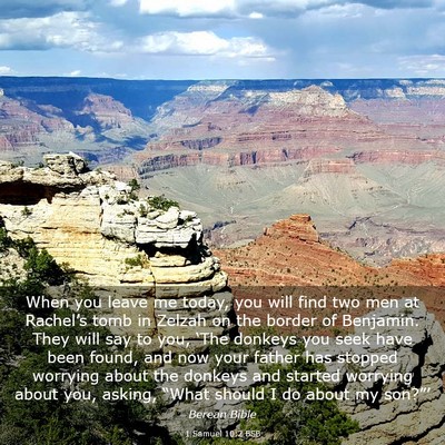 Picture 03 - 1 Samuel 10:2 BSB - When you leave me today, you will find two men at - Bible Verse Picture