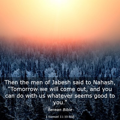 Picture 03 - 1 Samuel 11:10 BSB - Then the men of Jabesh said to Nahash, - Bible Verse Picture