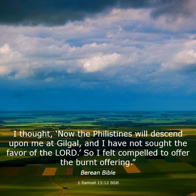 Picture 03 - 1 Samuel 13:12 BSB - I thought, ‘Now the Philistines will descend - Bible Verse Picture