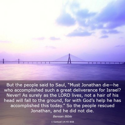 Picture 03 - 1 Samuel 14:45 BSB - But the people said to Saul, “Must Jonathan - Bible Verse Picture