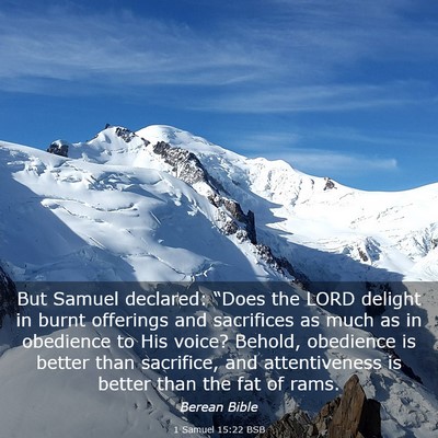 Picture 03 - 1 Samuel 15:22 BSB - But Samuel declared: “Does the LORD delight in - Bible Verse Picture