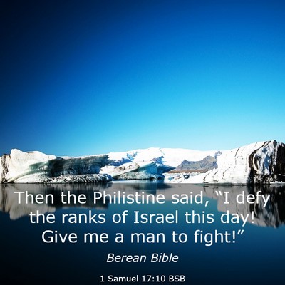Picture 03 - 1 Samuel 17:10 BSB - Then the Philistine said, “I defy the ranks of - Bible Verse Picture
