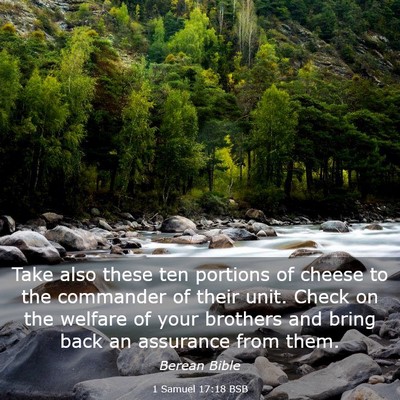 Picture 03 - 1 Samuel 17:18 BSB - Take also these ten portions of cheese to the - Bible Verse Picture