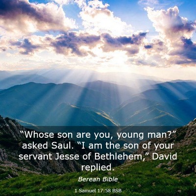Picture 03 - 1 Samuel 17:58 BSB - “Whose son are you, young man?” asked Saul. - Bible Verse Picture
