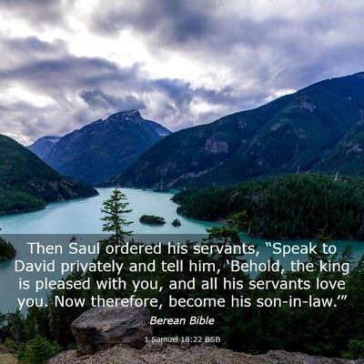 Picture 03 - 1 Samuel 18:22 BSB - Then Saul ordered his servants, “Speak to David - Bible Verse Picture